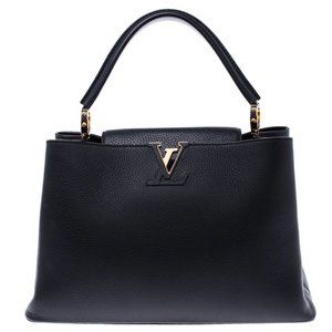 Louis Vuitton Black Taurillon Leather Capucines MM